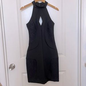 French Connection Black Halter Neck Bodycon Dress